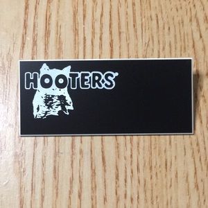 New Hooters Girl Uniform Blank Black Name Tag Great for Halloween Costume